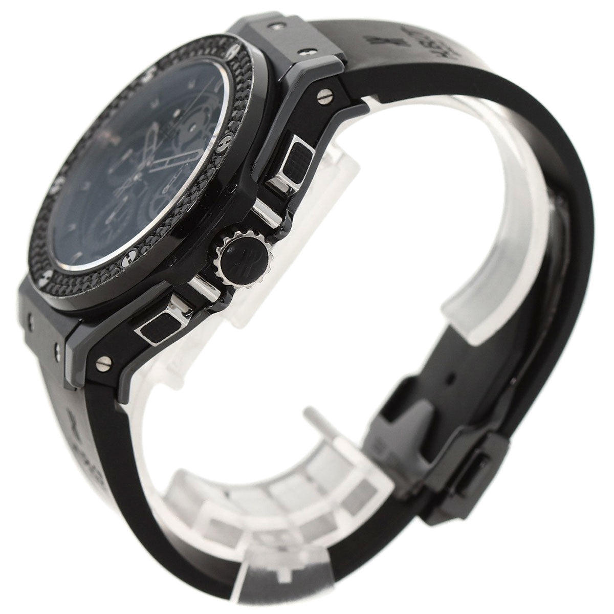 HUBLOT ウブロ 310.CV.1110.RX.1110 アエロバン オールブラック クロノグラフ ブラックダイヤモンドベゼル 腕時計 セラミック メンズ 中古
