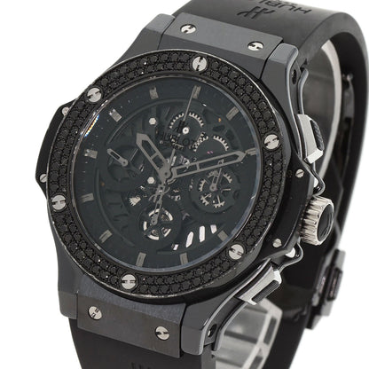 HUBLOT ウブロ 310.CV.1110.RX.1110 アエロバン オールブラック クロノグラフ ブラックダイヤモンドベゼル 腕時計 セラミック メンズ 中古