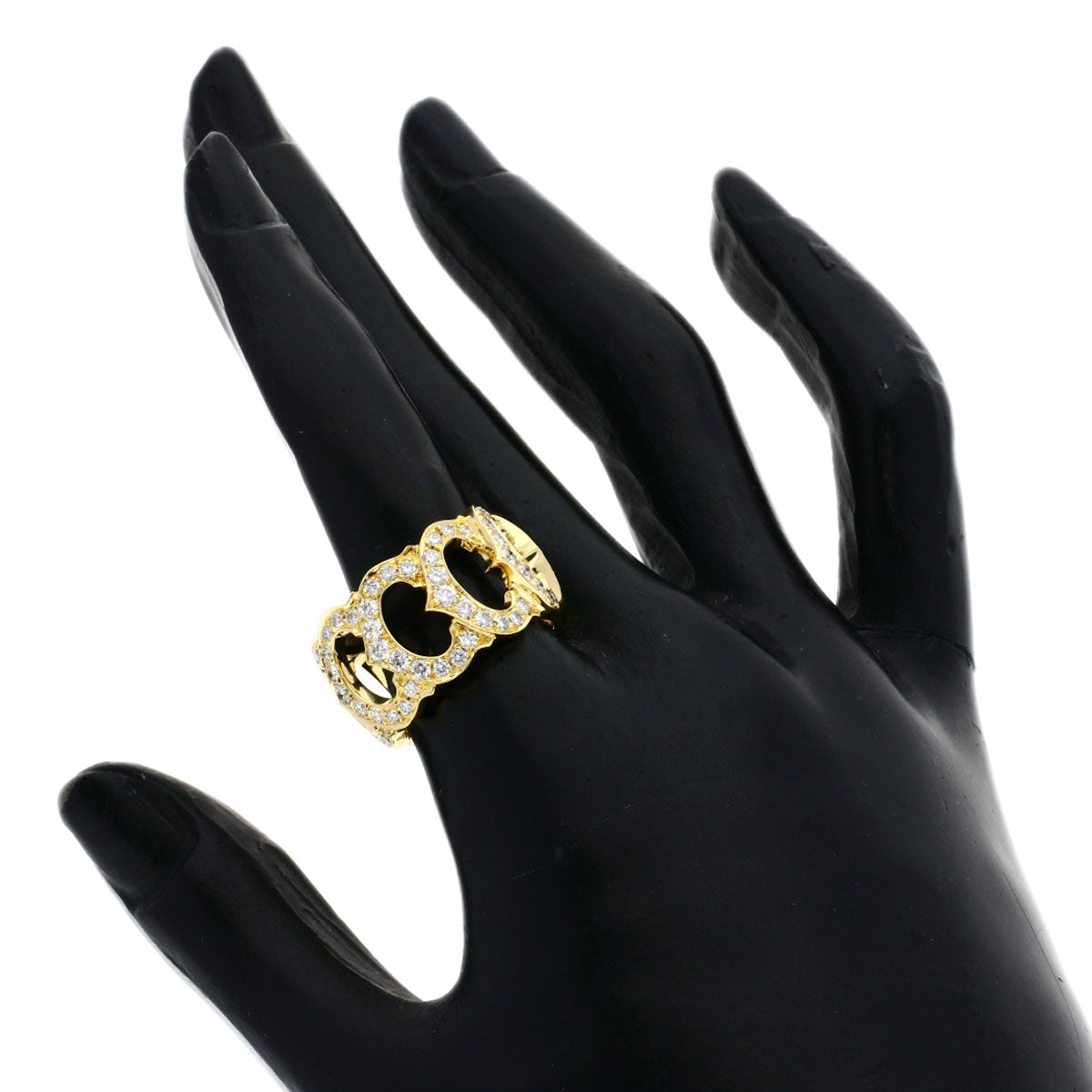 CARTIER カルティエ Cドゥ カルティエ フル ダイヤモンド #54 リング・指輪 K18YG レディース 中古