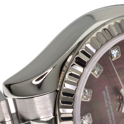 ROLEX ロレックス 179174NG デイトジャスト 10P ダイヤモンド 腕時計 SS レディース 中古