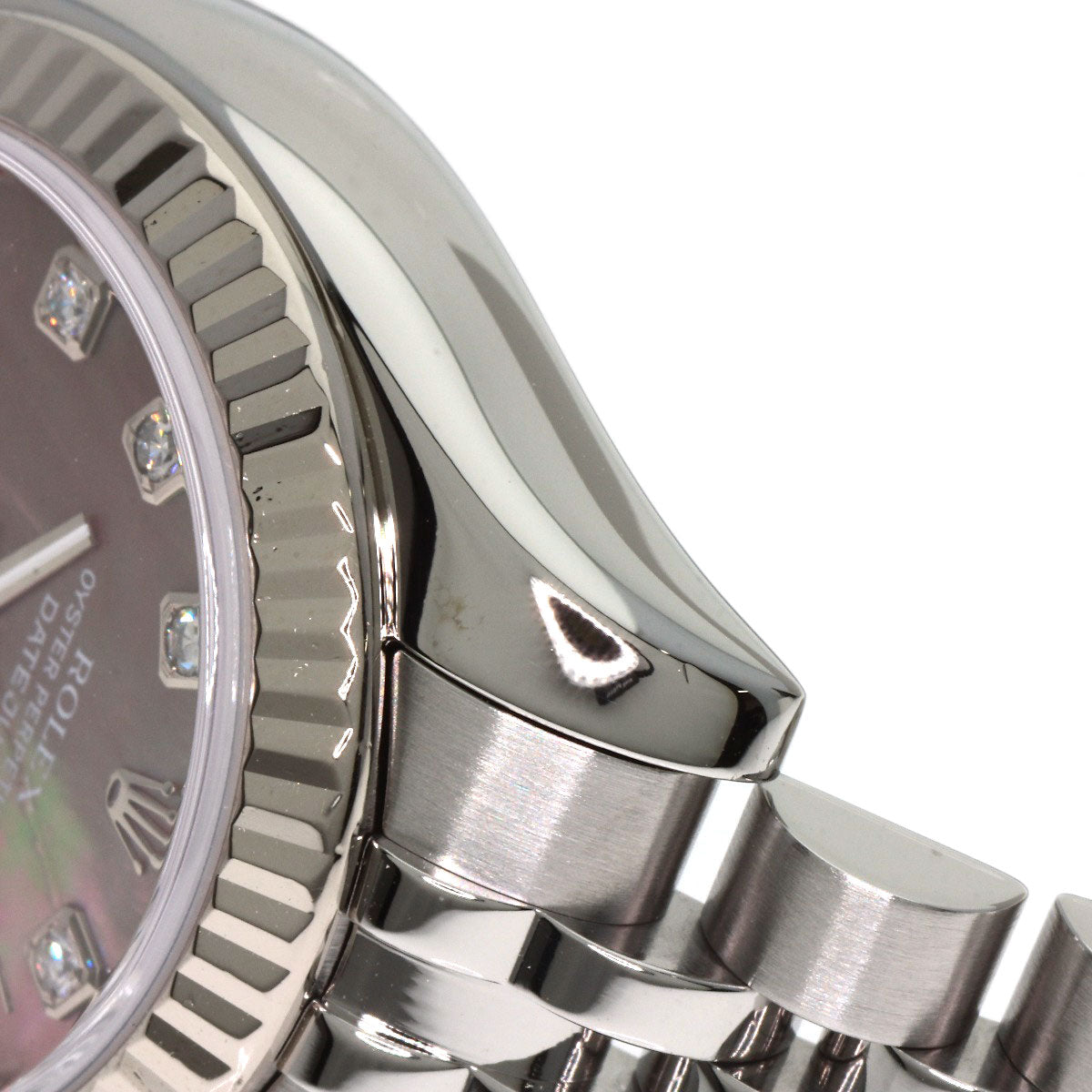 ROLEX ロレックス 179174NG デイトジャスト 10P ダイヤモンド 腕時計 SS レディース 中古