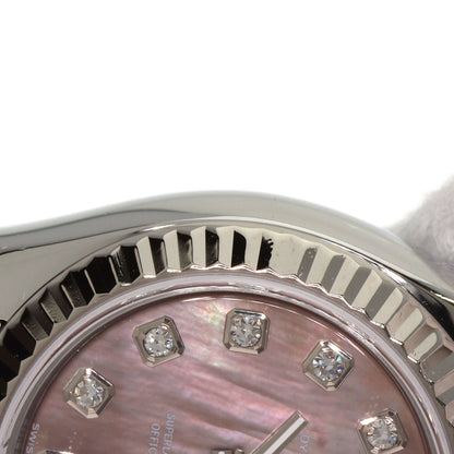 ROLEX ロレックス 179174NG デイトジャスト 10P ダイヤモンド 腕時計 SS レディース 中古