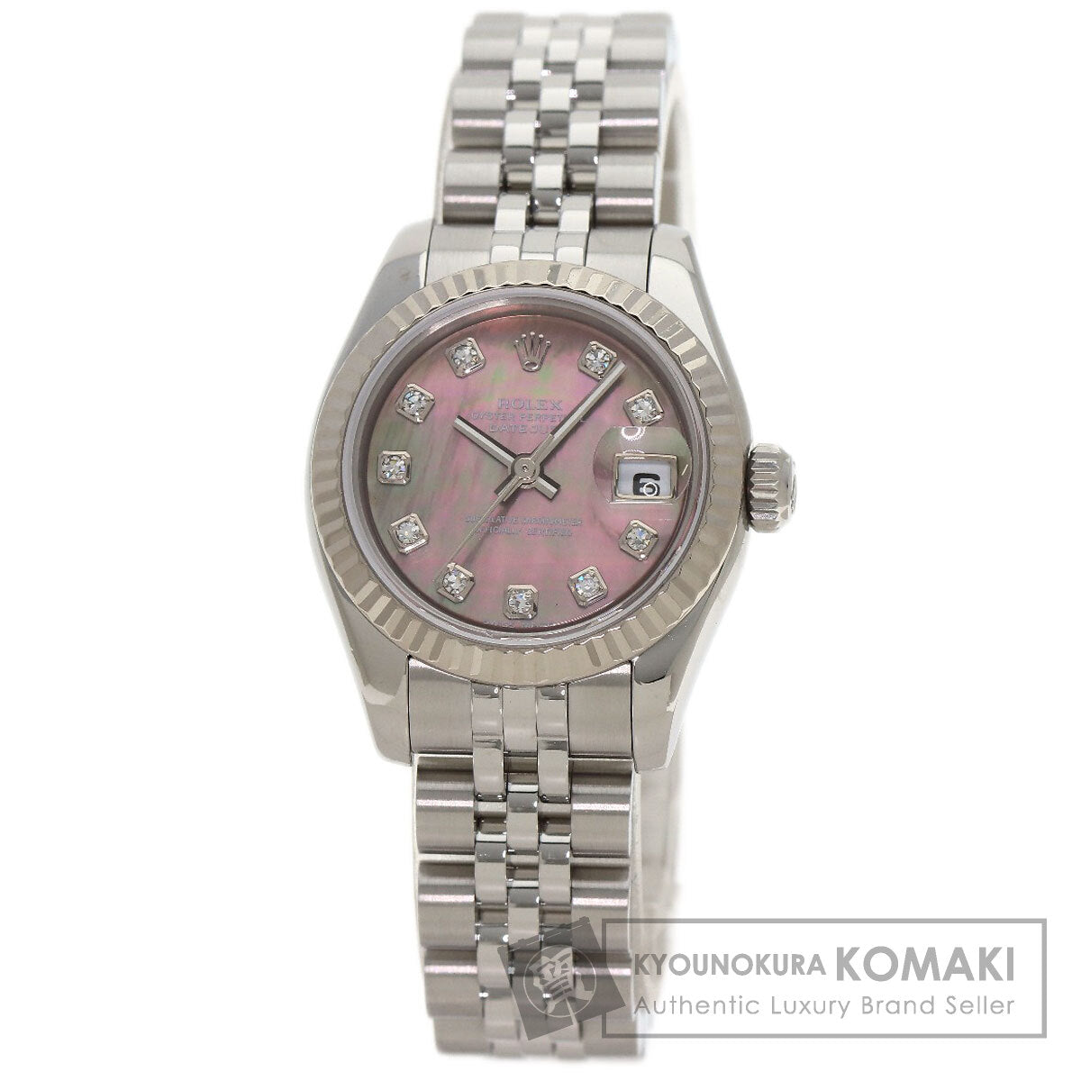 ROLEX ロレックス 179174NG デイトジャスト 10P ダイヤモンド 腕時計 SS レディース 中古