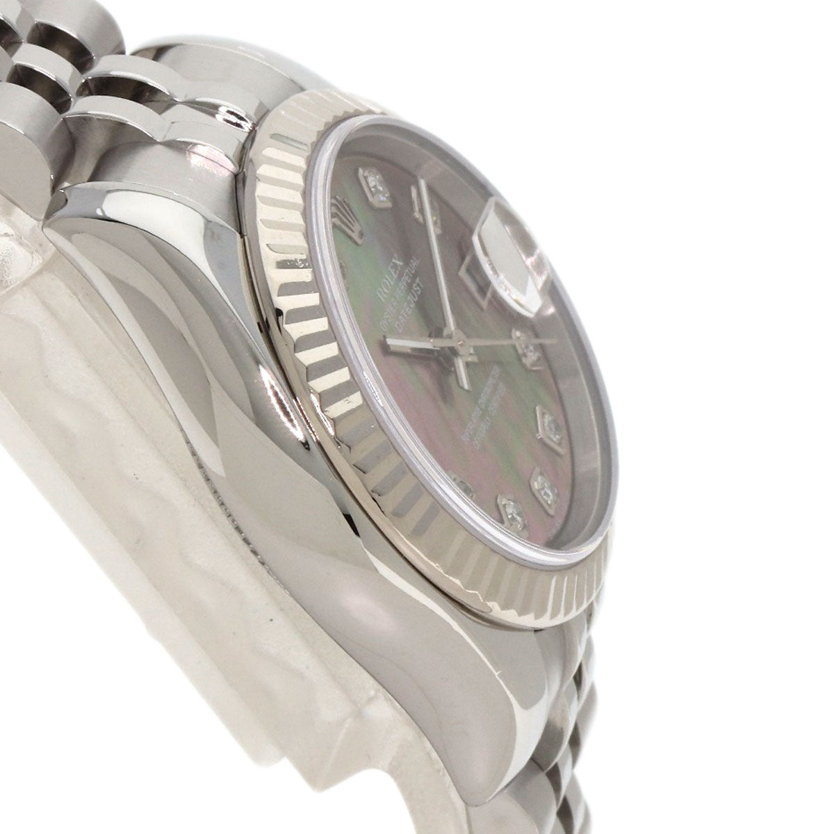 ROLEX ロレックス 179174NG デイトジャスト 10P ダイヤモンド 腕時計 SS レディース 中古