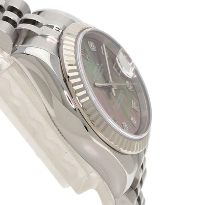 ROLEX ロレックス 179174NG デイトジャスト 10P ダイヤモンド 腕時計 SS レディース 中古
