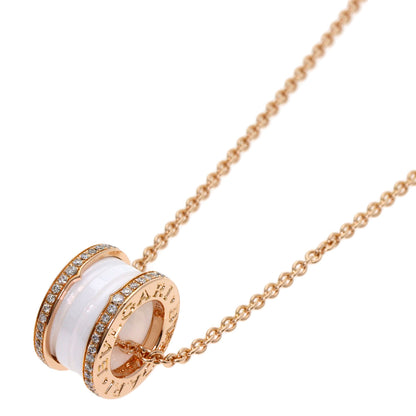 BVLGARI ブルガリ B-zero1 ビーゼロワン ホワイト セラミック ダイヤモンド ネックレス K18PG レディース 中古