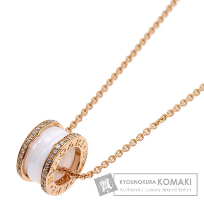 BVLGARI ブルガリ B-zero1 ビーゼロワン ホワイト セラミック ダイヤモンド ネックレス K18PG レディース 中古