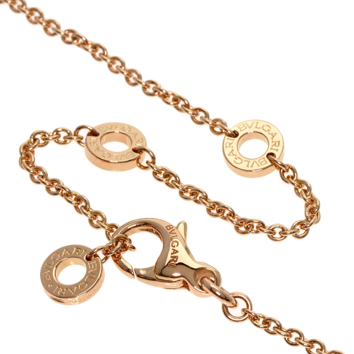 BVLGARI ブルガリ B-zero1 ビーゼロワン ホワイト セラミック ダイヤモンド ネックレス K18PG レディース 中古