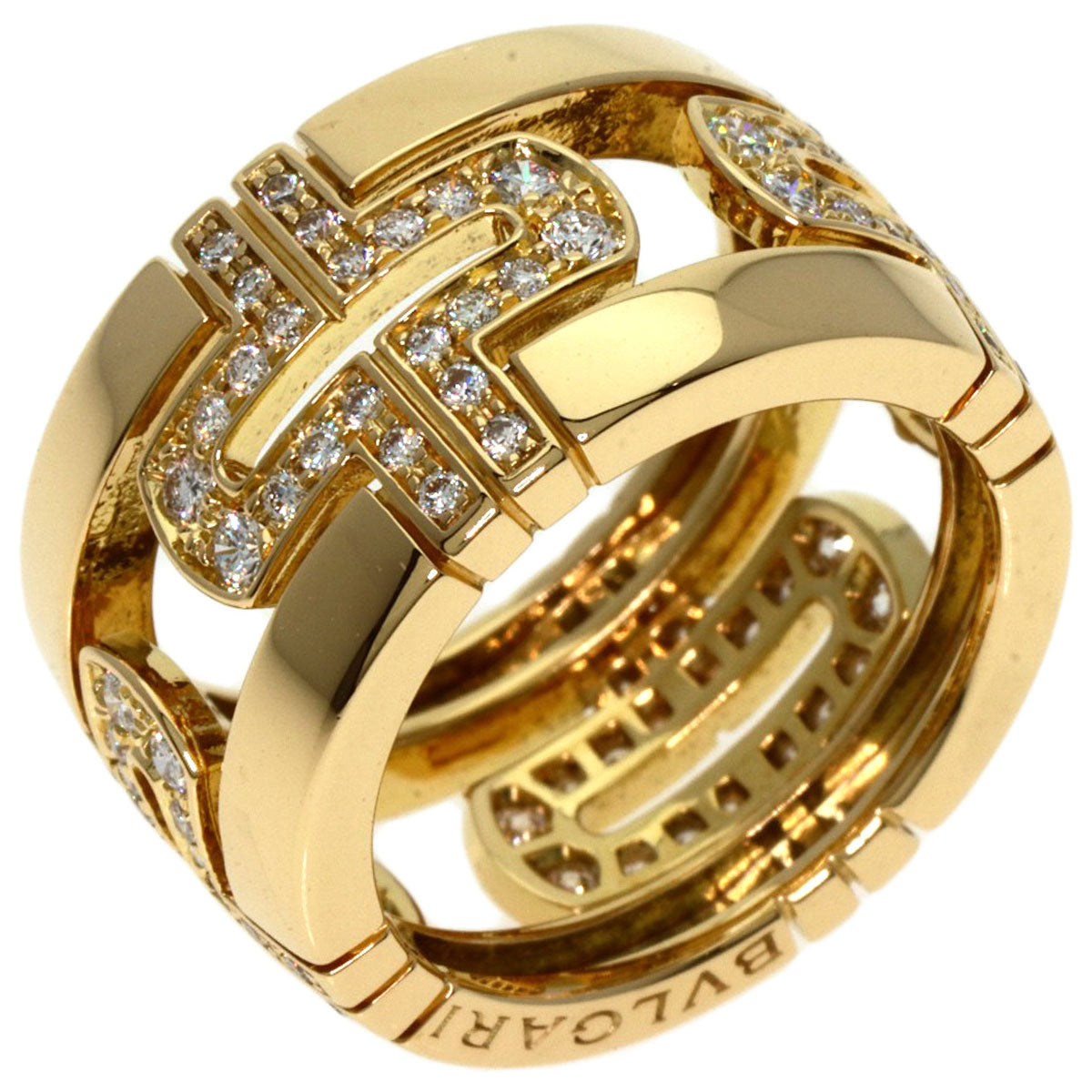BVLGARI ブルガリ パレンテシ オープン ダイヤモンド ラージ #49 リング・指輪 K18YG レディース 中古