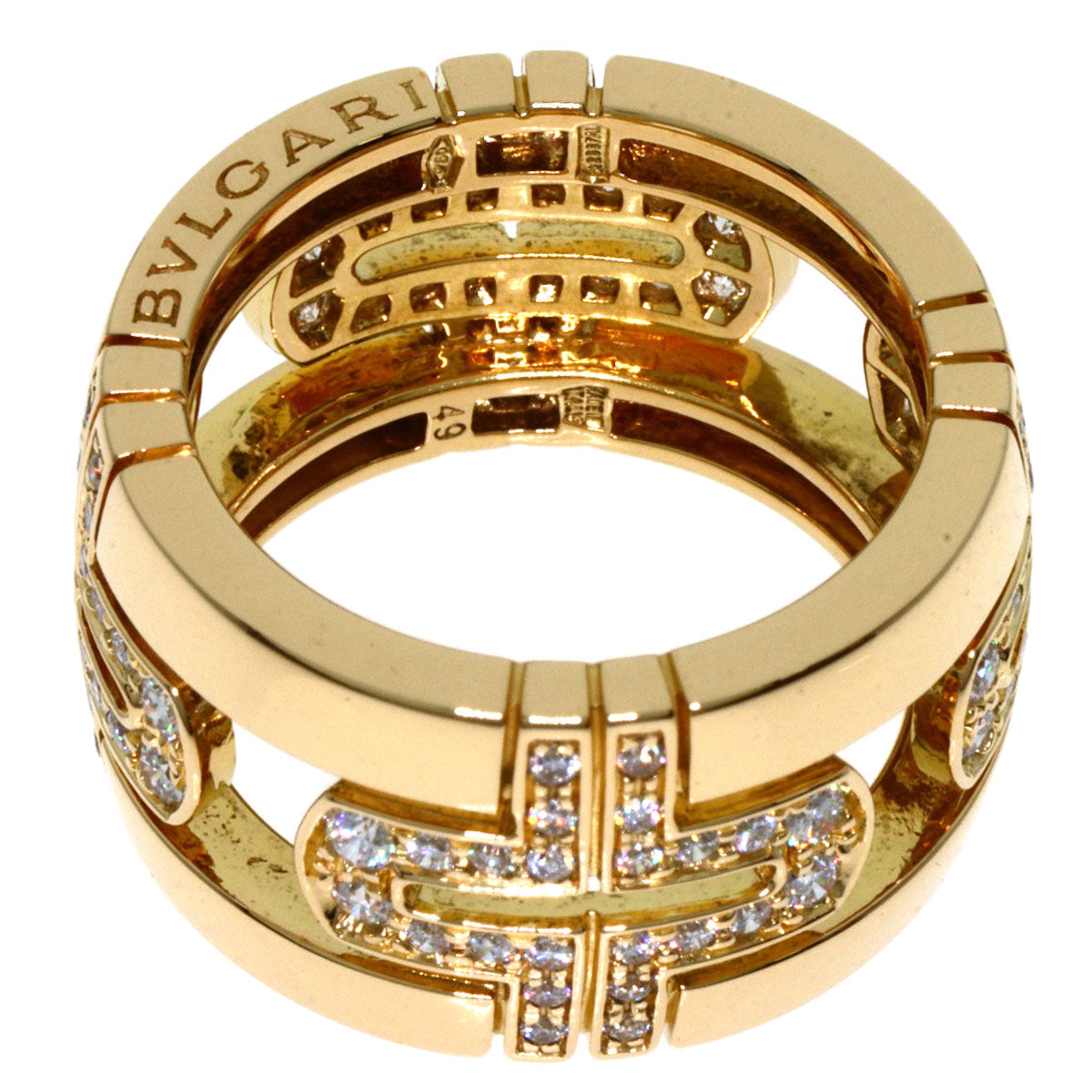 BVLGARI ブルガリ パレンテシ オープン ダイヤモンド ラージ #49 リング・指輪 K18YG レディース 中古