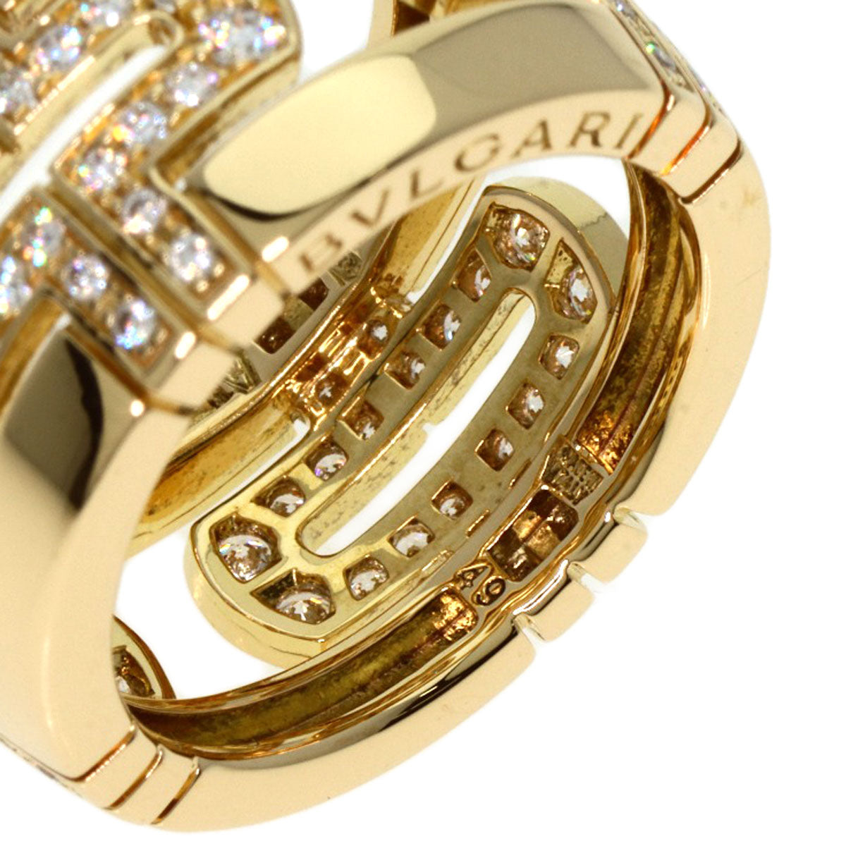 BVLGARI ブルガリ パレンテシ オープン ダイヤモンド ラージ #49 リング・指輪 K18YG レディース 中古