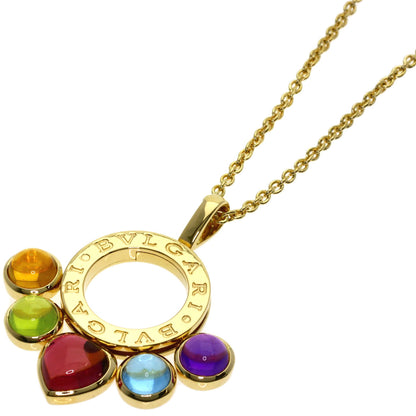 BVLGARI ブルガリ アレグラ マルチカラーストーン ネックレス K18YG レディース 中古