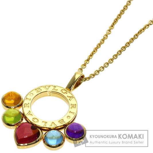 BVLGARI ブルガリ アレグラ マルチカラーストーン ネックレス K18YG レディース 中古