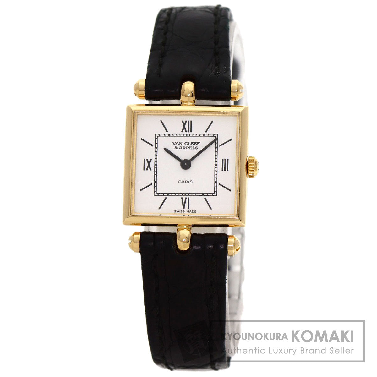 Van Cleef & Arpels ヴァンクリーフ＆アーペル クラシックカレ スクエア 腕時計 K18YG レディース 中古