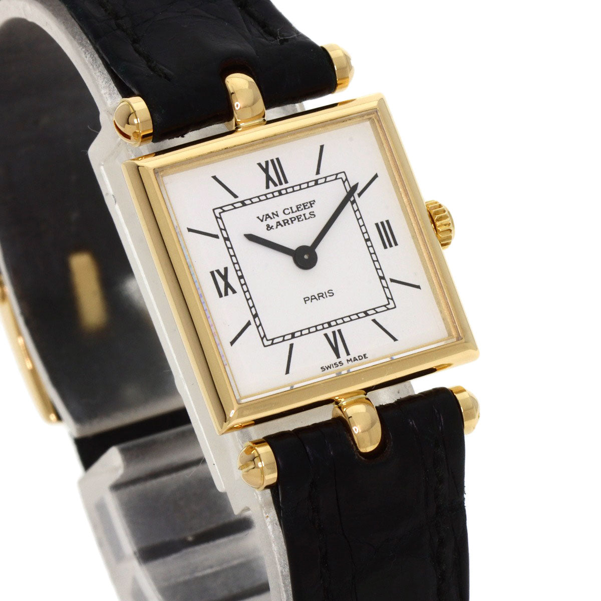 Van Cleef & Arpels ヴァンクリーフ＆アーペル クラシックカレ スクエア 腕時計 K18YG レディース 中古