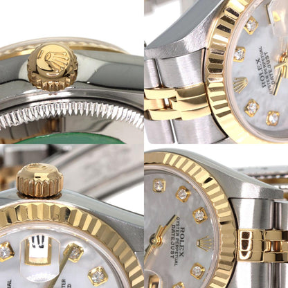 ROLEX ロレックス 79173NG デイトジャスト10P ダイヤモンド 腕時計 SS レディース 中古