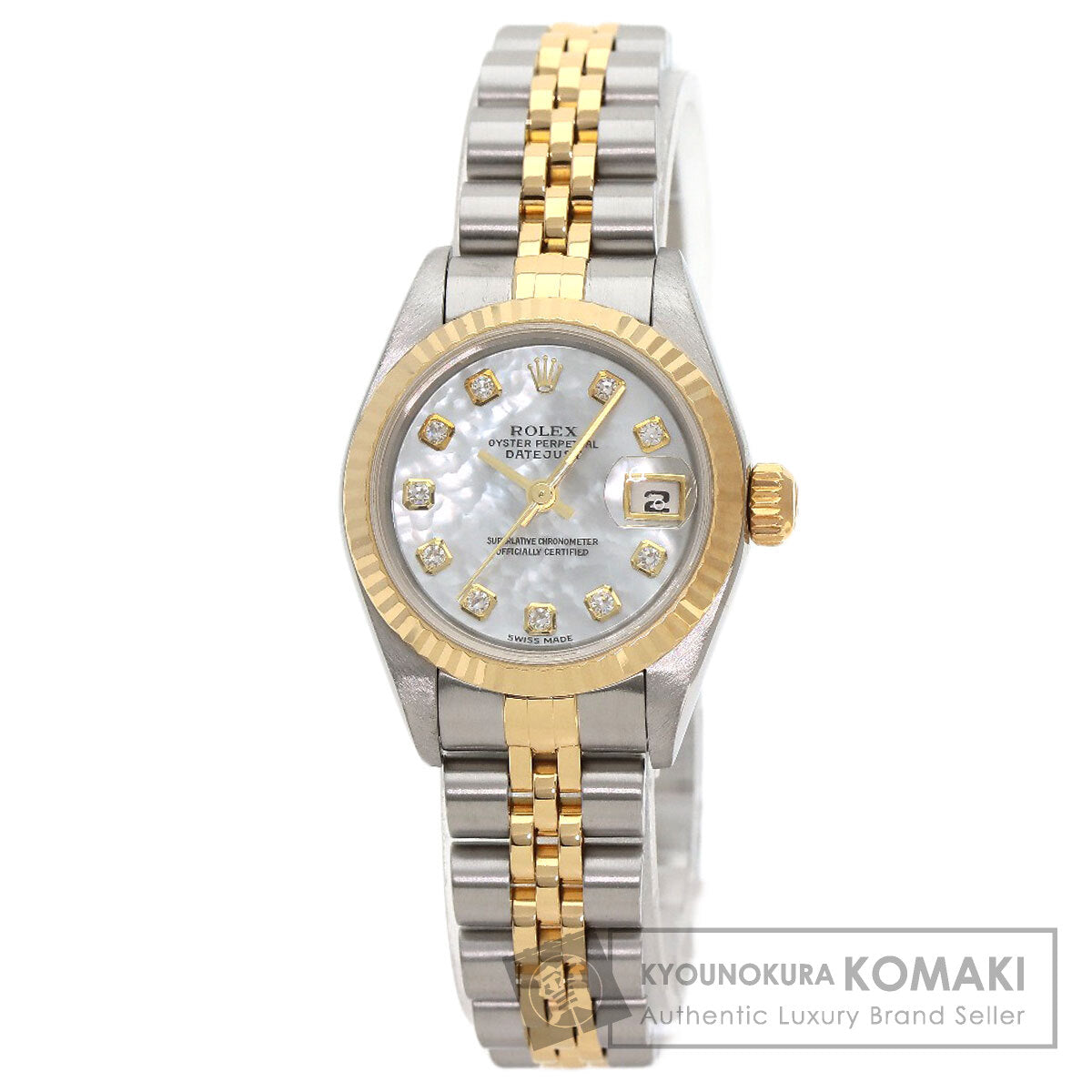ROLEX ロレックス 79173NG デイトジャスト10P ダイヤモンド 腕時計 SS レディース 中古