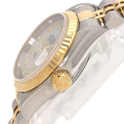 ROLEX ロレックス 79173NG デイトジャスト10P ダイヤモンド 腕時計 SS レディース 中古