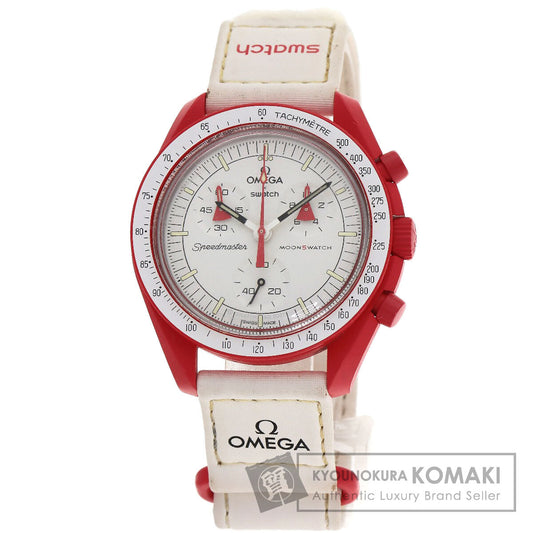 Swatch スウォッチ SO33R100 オメガ ムーンスウォッチ MISSION TO MARS 腕時計 セラミック メンズ 中古