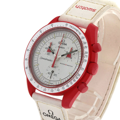 Swatch スウォッチ SO33R100 オメガ ムーンスウォッチ MISSION TO MARS 腕時計 セラミック メンズ 中古