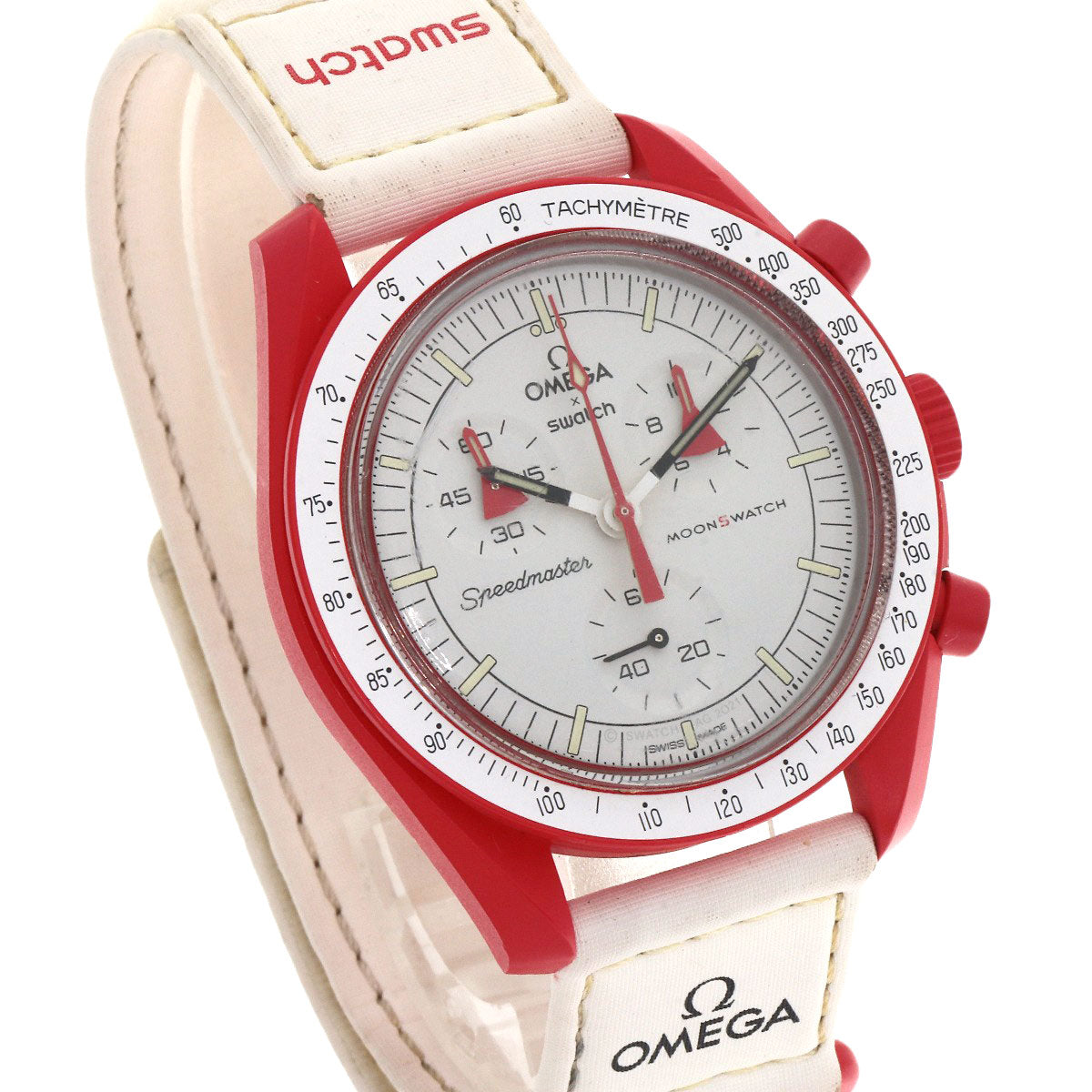 Swatch スウォッチ SO33R100 オメガ ムーンスウォッチ MISSION TO MARS 腕時計 セラミック メンズ 中古