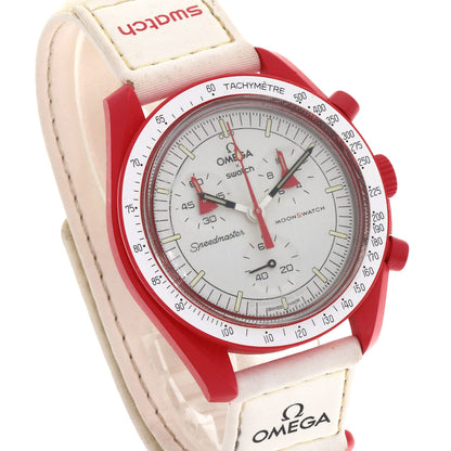 Swatch スウォッチ SO33R100 オメガ ムーンスウォッチ MISSION TO MARS 腕時計 セラミック メンズ 中古