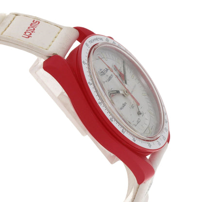 Swatch スウォッチ SO33R100 オメガ ムーンスウォッチ MISSION TO MARS 腕時計 セラミック メンズ 中古