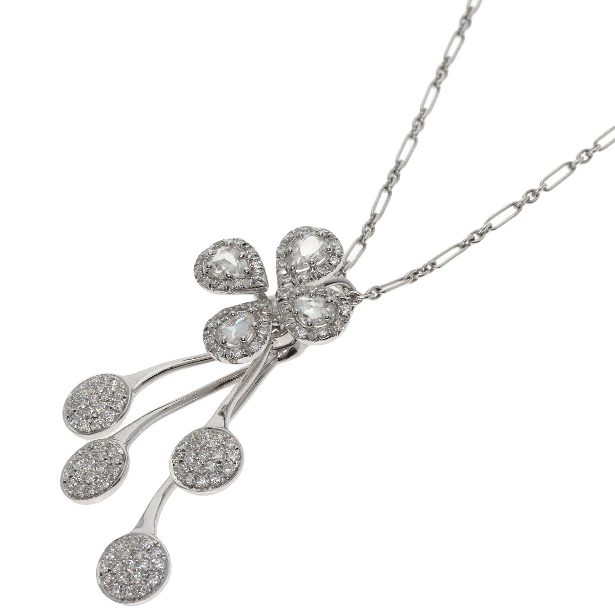 SELECT JEWELRY セレクトジュエリー ダイヤモンド ネックレス K18WG レディース 中古