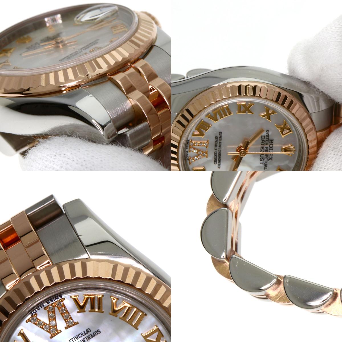 ROLEX ロレックス 179171NR デイトジャスト VI ダイヤモンド 腕時計 SS レディース 中古