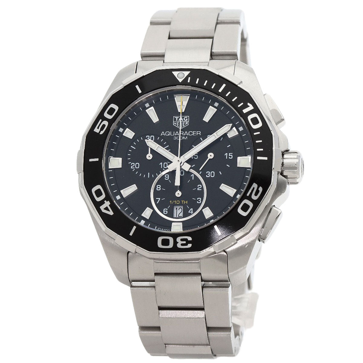 TAG HEUER タグホイヤー CAY111A アクアレーサー クロノグラフ 腕時計 SS メンズ 中古
