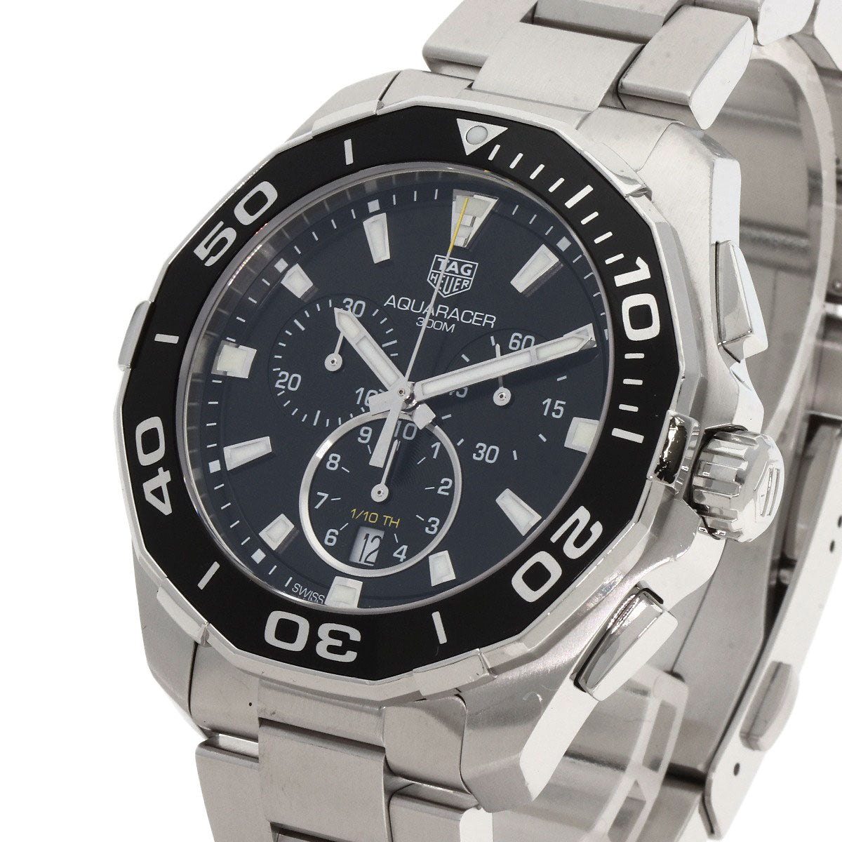 TAG HEUER タグホイヤー CAY111A アクアレーサー クロノグラフ 腕時計 SS メンズ 中古