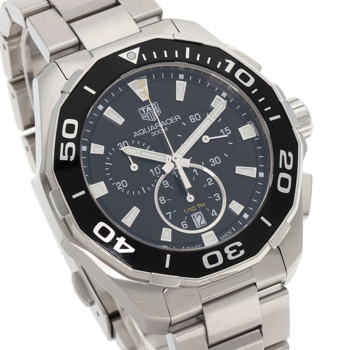 TAG HEUER タグホイヤー CAY111A アクアレーサー クロノグラフ 腕時計 SS メンズ 中古
