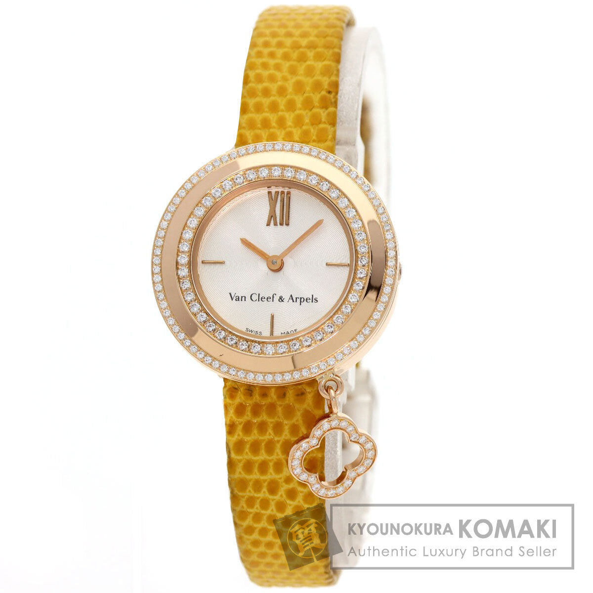 Van Cleef & Arpels ヴァンクリーフ＆アーペル VCARD029800 チャーム ミニウォッチ ダイヤモンド 腕時計 K18PG レディース 中古