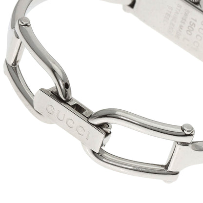 GUCCI グッチ 1500L スクエアフェイス 腕時計 SS レディース 中古
