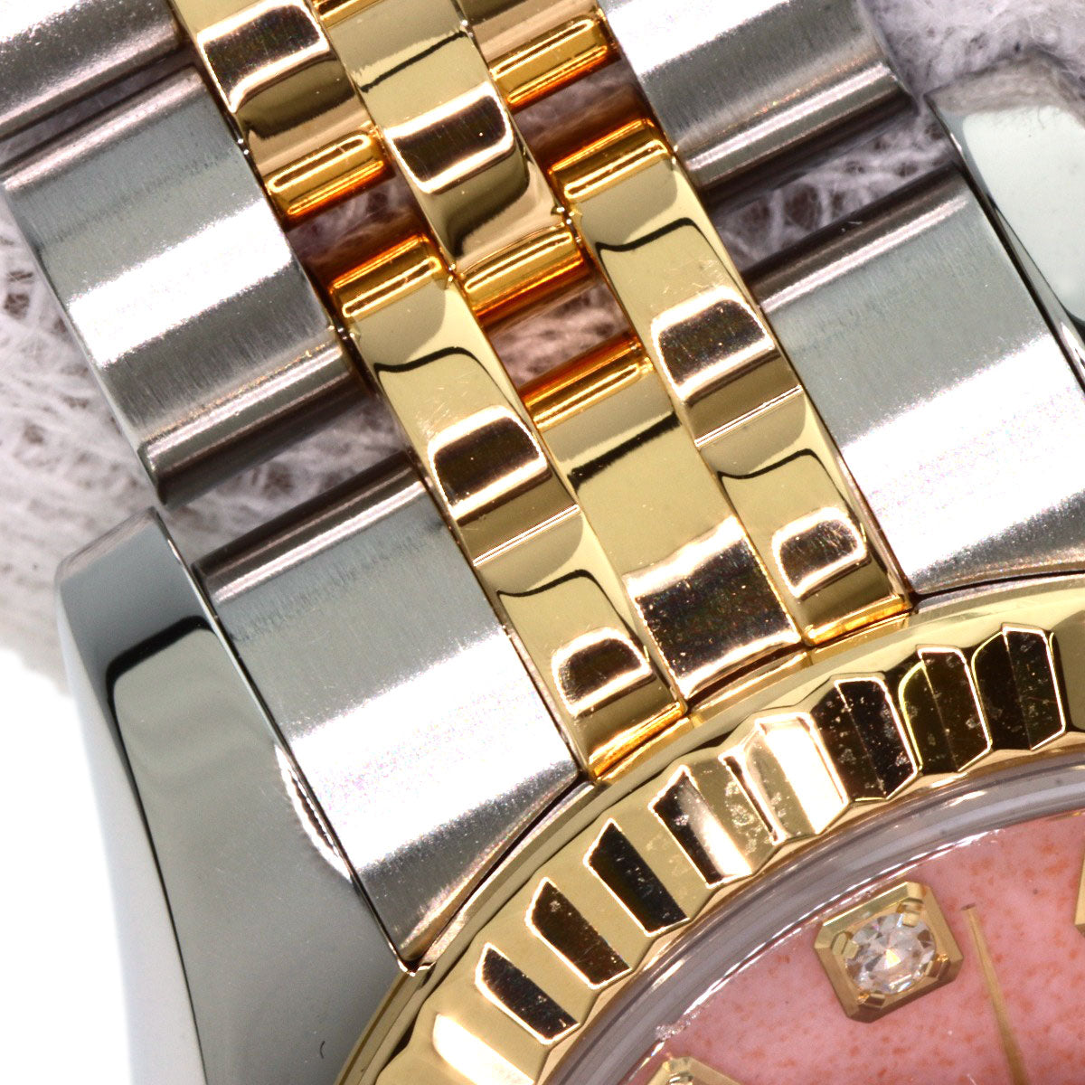 ROLEX ロレックス 179173OPG デイトジャスト 10P ダイヤモンド 腕時計 SS レディース 中古