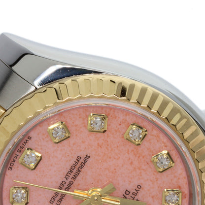 ROLEX ロレックス 179173OPG デイトジャスト 10P ダイヤモンド 腕時計 SS レディース 中古