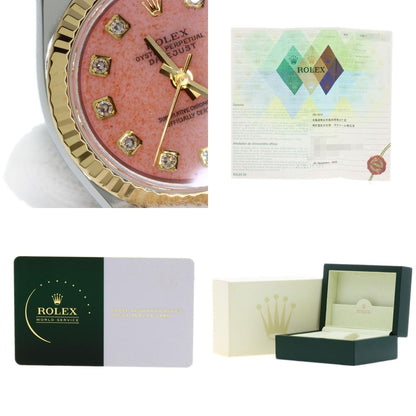 ROLEX ロレックス 179173OPG デイトジャスト 10P ダイヤモンド 腕時計 SS レディース 中古