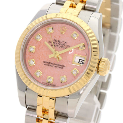 ROLEX ロレックス 179173OPG デイトジャスト 10P ダイヤモンド 腕時計 SS レディース 中古