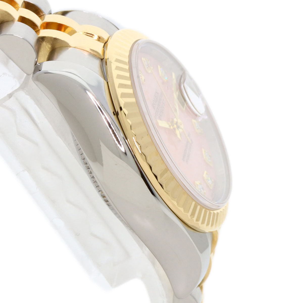 ROLEX ロレックス 179173OPG デイトジャスト 10P ダイヤモンド 腕時計 SS レディース 中古