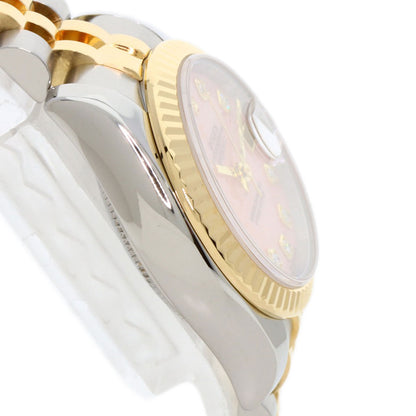 ROLEX ロレックス 179173OPG デイトジャスト 10P ダイヤモンド 腕時計 SS レディース 中古