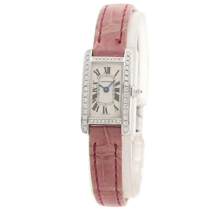 CARTIER カルティエ WB710015 タンクアメリカン ミニ ダイヤモンド 腕時計 K18WG レディース 中古