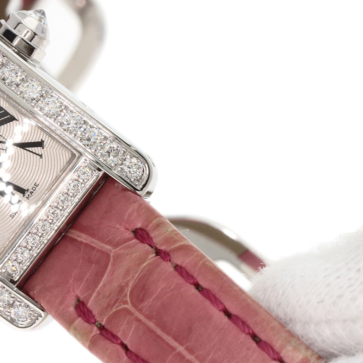 CARTIER カルティエ WB710015 タンクアメリカン ミニ ダイヤモンド 腕時計 K18WG レディース 中古