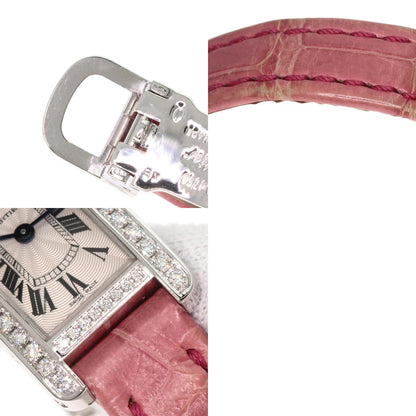 CARTIER カルティエ WB710015 タンクアメリカン ミニ ダイヤモンド 腕時計 K18WG レディース 中古