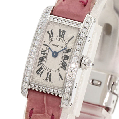 CARTIER カルティエ WB710015 タンクアメリカン ミニ ダイヤモンド 腕時計 K18WG レディース 中古