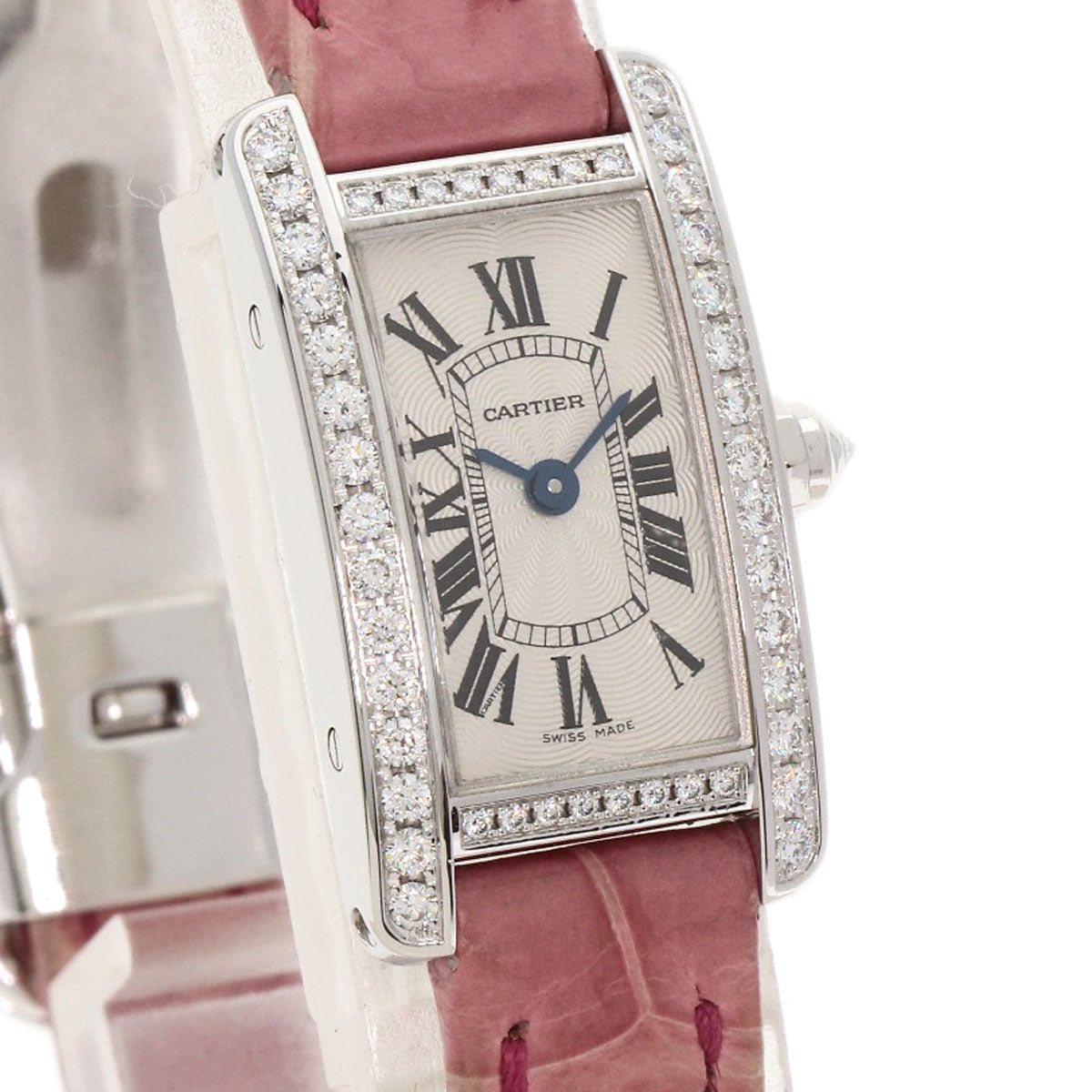 CARTIER カルティエ WB710015 タンクアメリカン ミニ ダイヤモンド 腕時計 K18WG レディース 中古