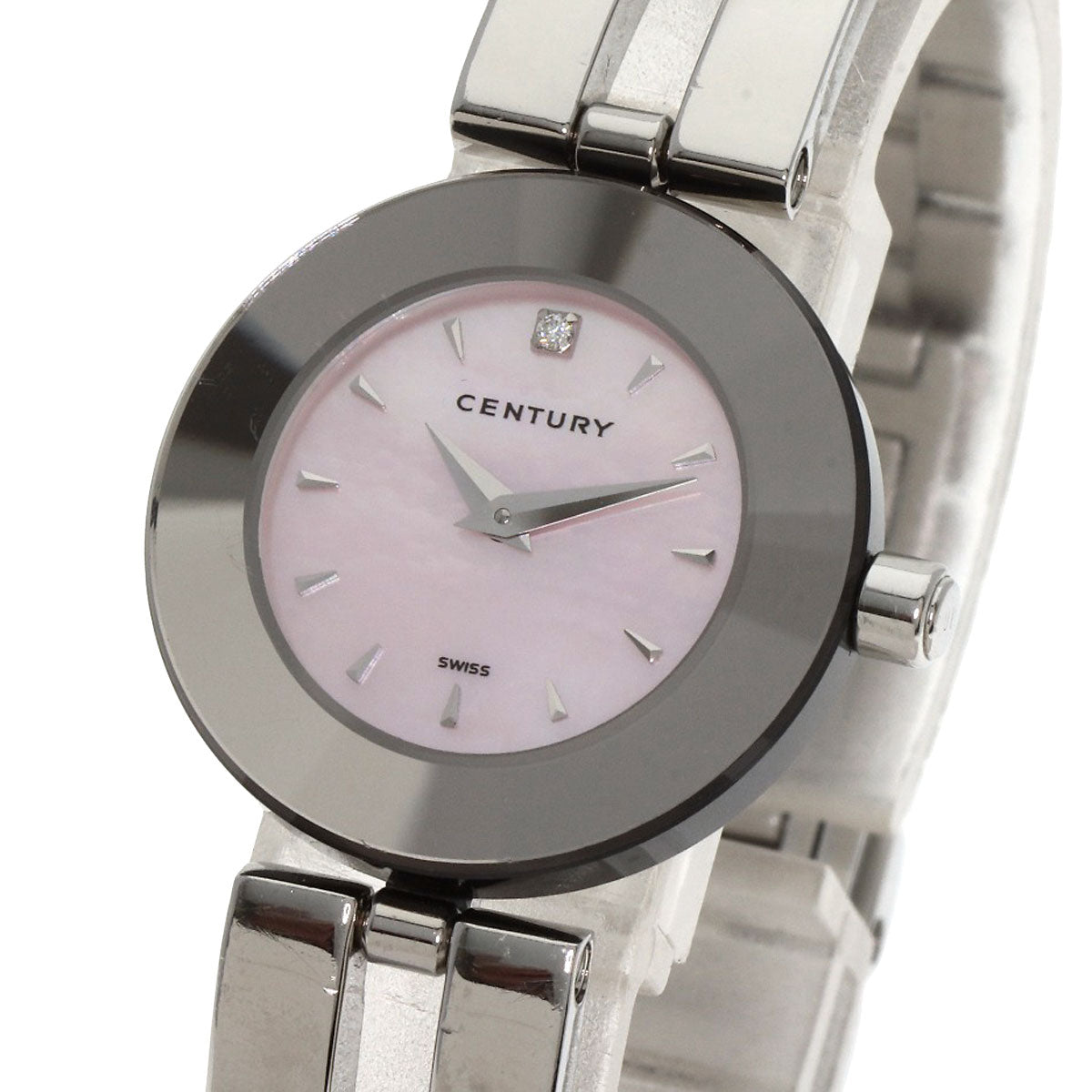 CENTURY センチュリー タイムジェム 1P ダイヤモンド 腕時計 SS レディース 中古