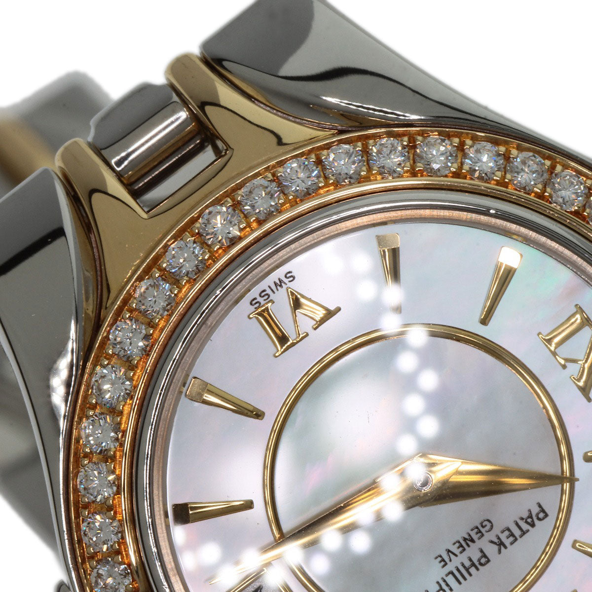 PATEK PHILIPPE パテックフィリップ 4891/1 スカルプチャー ダイヤモンドベゼル 腕時計 SS レディース 中古