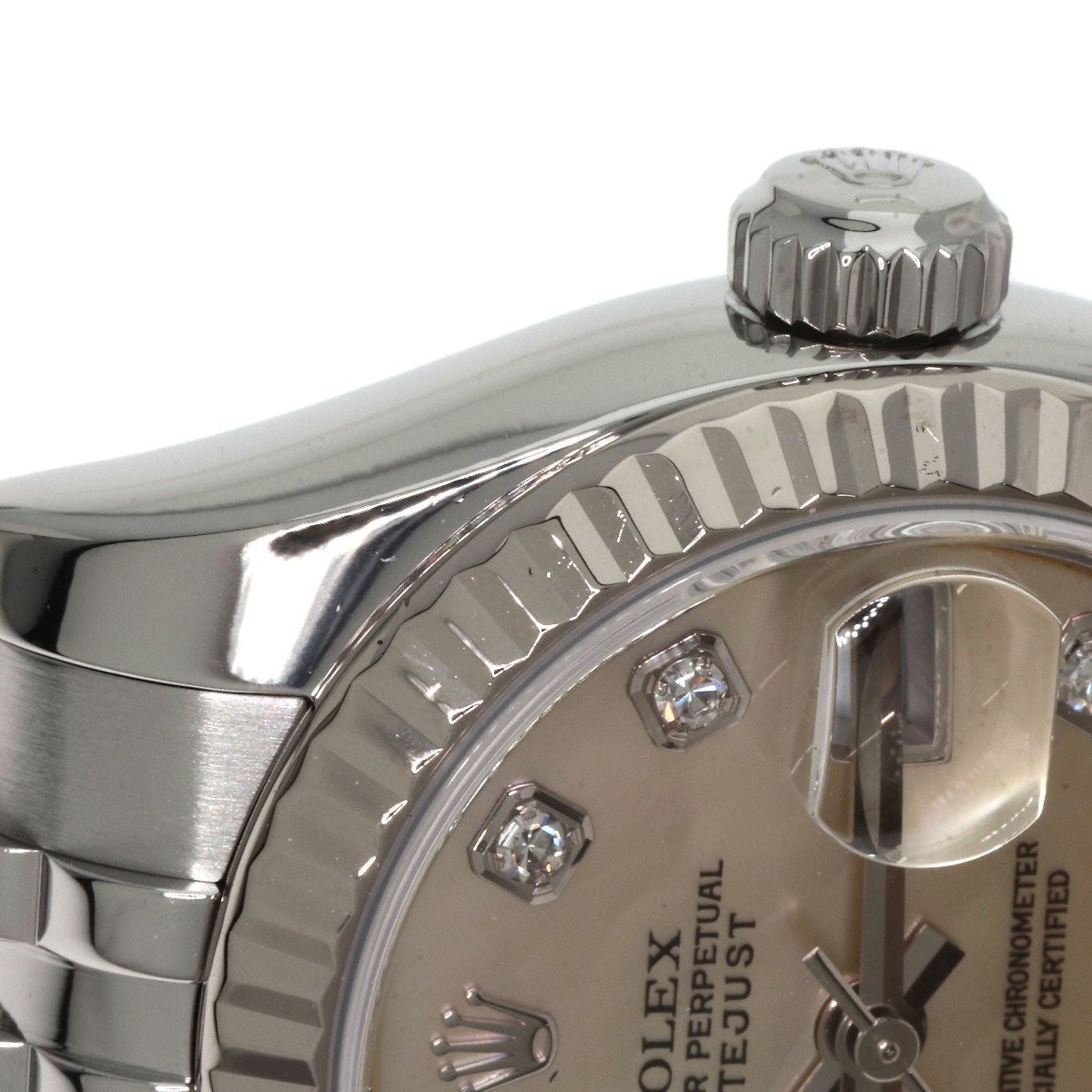 ROLEX ロレックス 179174NG デイトジャスト 10P ダイヤモンド 腕時計 SS レディース 中古