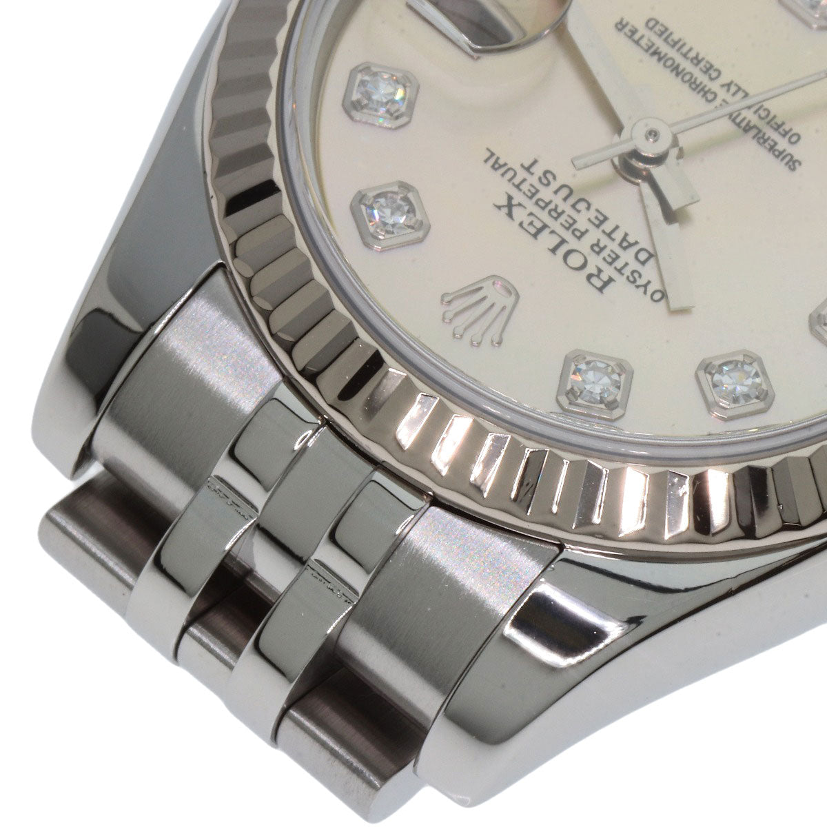 ROLEX ロレックス 179174NG デイトジャスト 10P ダイヤモンド 腕時計 SS レディース 中古