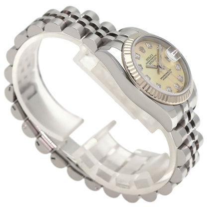ROLEX ロレックス 179174NG デイトジャスト 10P ダイヤモンド 腕時計 SS レディース 中古